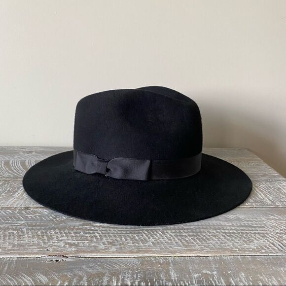 ACE of Something Black Wool Aspen Fedora (Size:Medium) - Picture 2 of 7